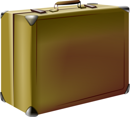 Of Brown Old Style Suitcase Clipart