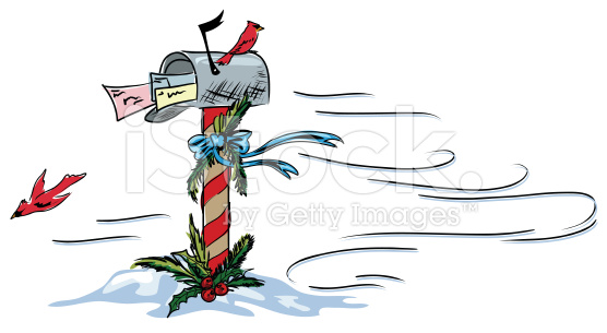 Mailbox Hand Drawn Holiday Mail Stock Vector Clipart