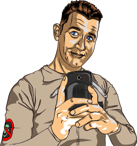 Of Boy Taking A Photograph With A Mobile Phone Clipart