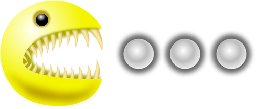 Of Pacman Monster Eating Pills Clipart