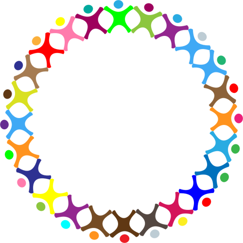 Abstract Prismatic People Circle Clipart