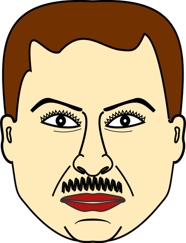 Face Of A Man With Mustache Clipart