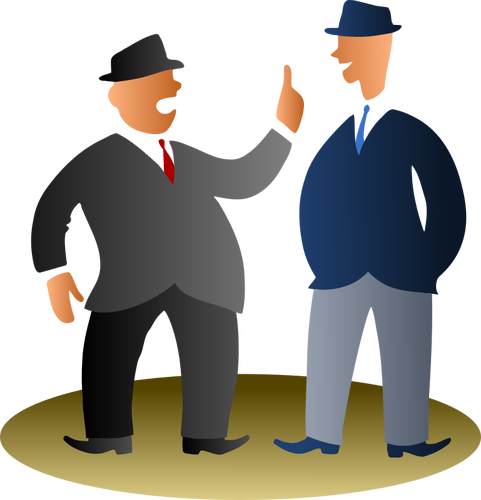 Two Office Guys Standing Clipart