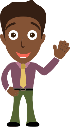 African Man Says Hello Clipart