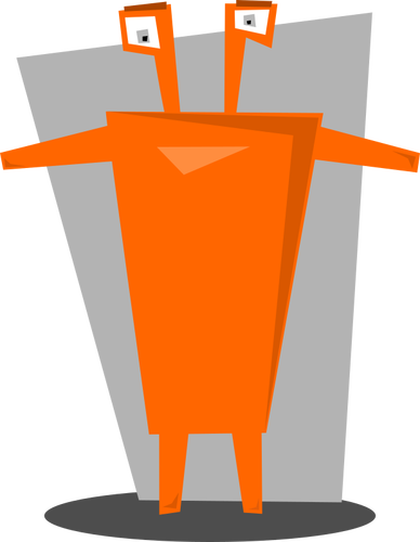 Image Of Orange Humanoid Night Table Clipart