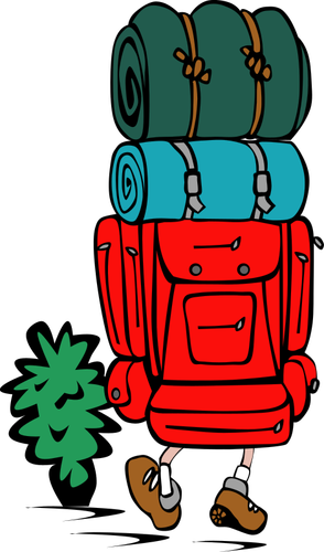 Of A Backpacker In Color Clipart
