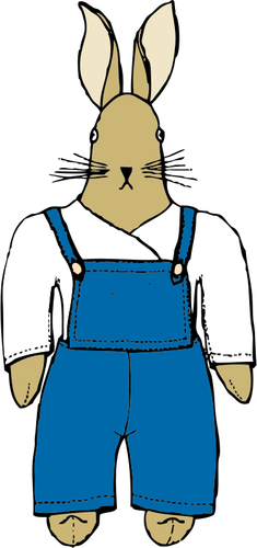 Of Bunny In Overalls Clipart