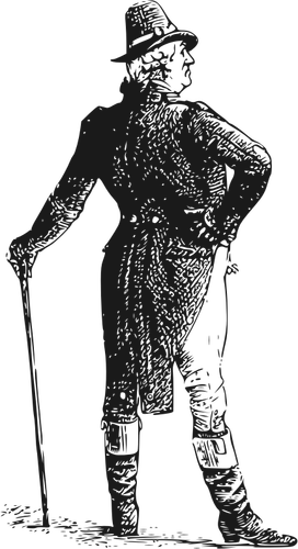 Photocopy Of A Classic Gentleman In Boots Clipart