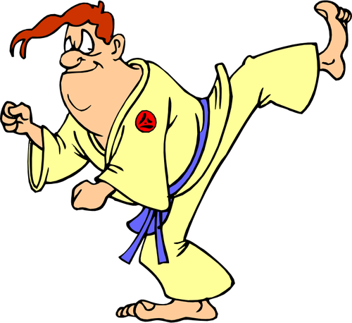 Karate Man Exercising Clipart