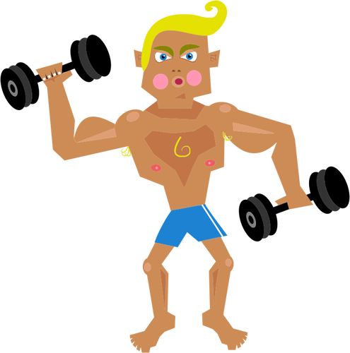 Bodybuilder Working Out Clipart