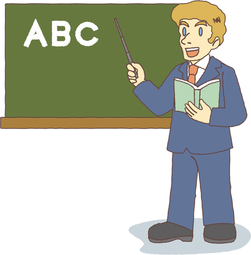 Male Teacher Teaching Alphabet Clipart