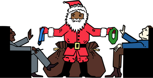 Of Men In Blue Not Accepting Presents Clipart