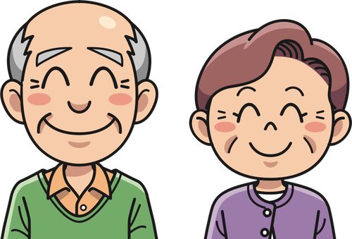 Older Smiling Couple Clipart