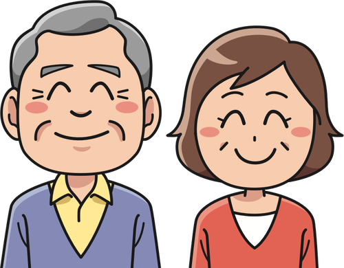 Smiling Elderly Couple Clipart