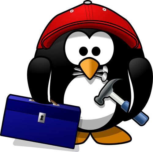 Of Penguin Repairman Clipart