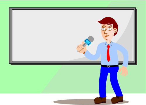 Male Presenter With Mic Clipart