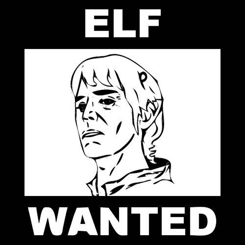 Elf Wanted Sketch Clipart