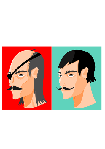 Two Men With Mustache Clipart