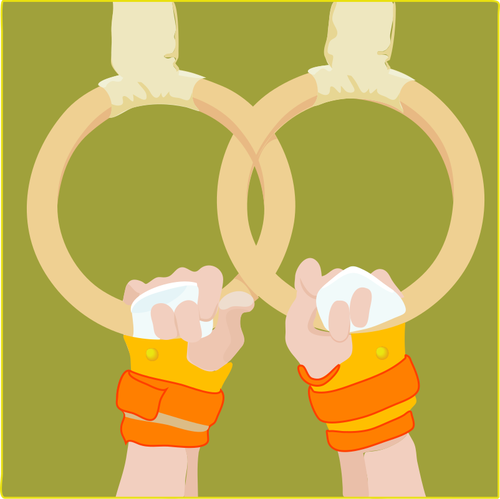 Of Gymnast'S Hands Holding Gymnastic Rings Clipart