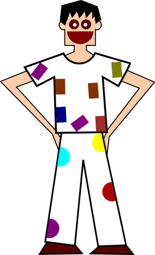Man With Colorful Clothes Clipart