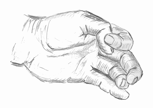 Sketched Hand Of A Man Clipart