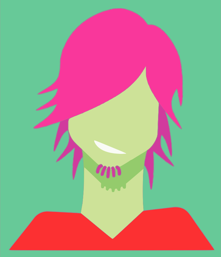 Girl With Pink Hair Clipart