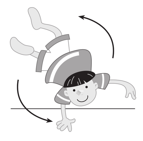 Boy Standing On A Hand Clipart
