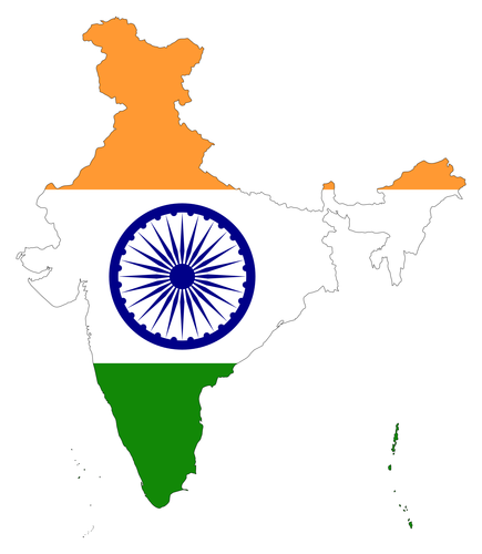 Map Of India With Flag Clipart