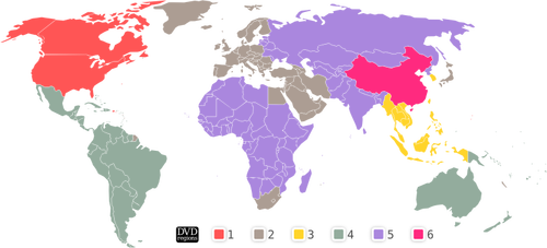 Dvd Regions Map Clipart