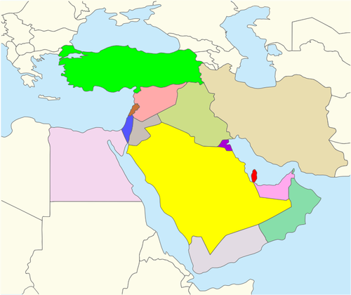 Of Middle East Map Clipart
