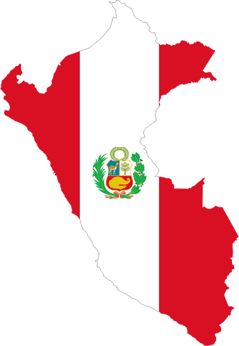 Peru Flag Map Clipart