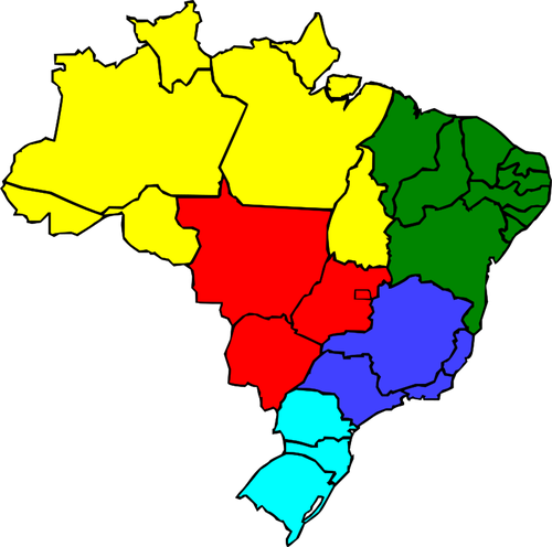 Colored Map Of Brazil Clipart