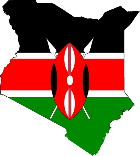 Kenya Map And Flag Clipart