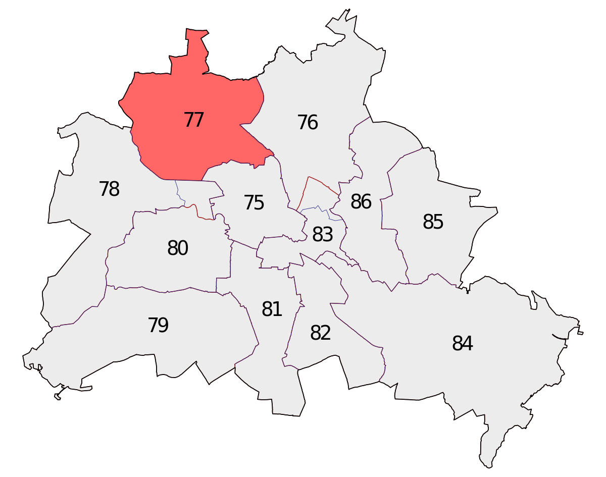 Map West Reinickendorf Berlin Frohnau Hermsdorf Clipart