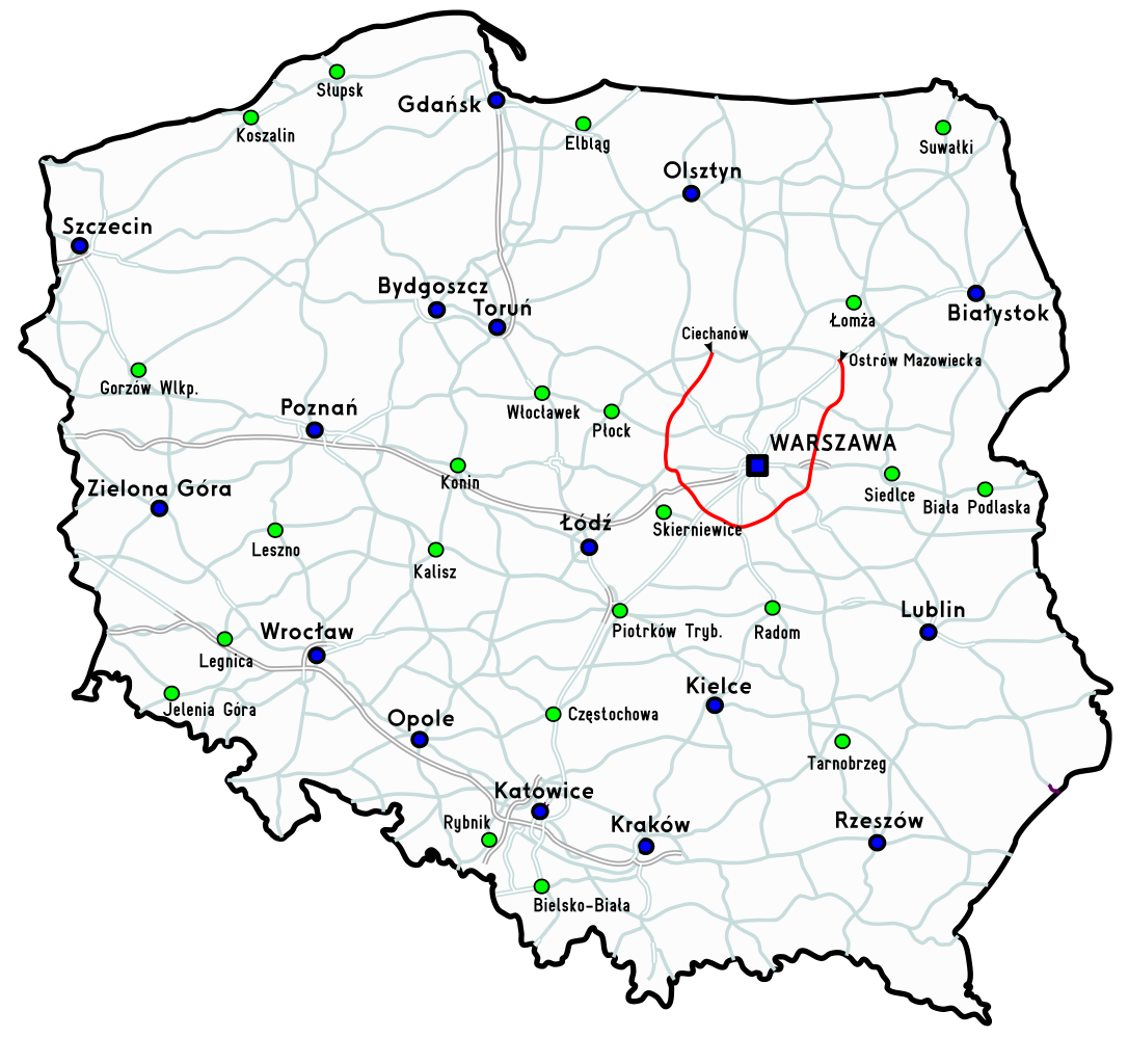 Map National 93 Road Warsaw PNG File HD Clipart