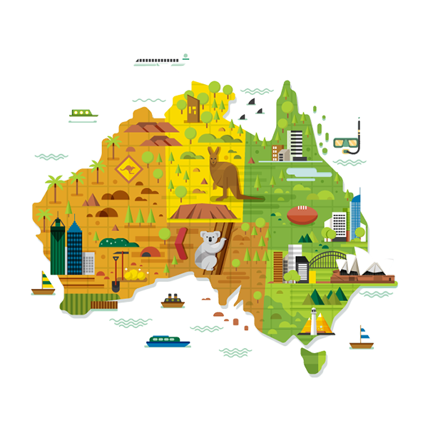 City Australia Map Of Illustration Melbourne World Clipart