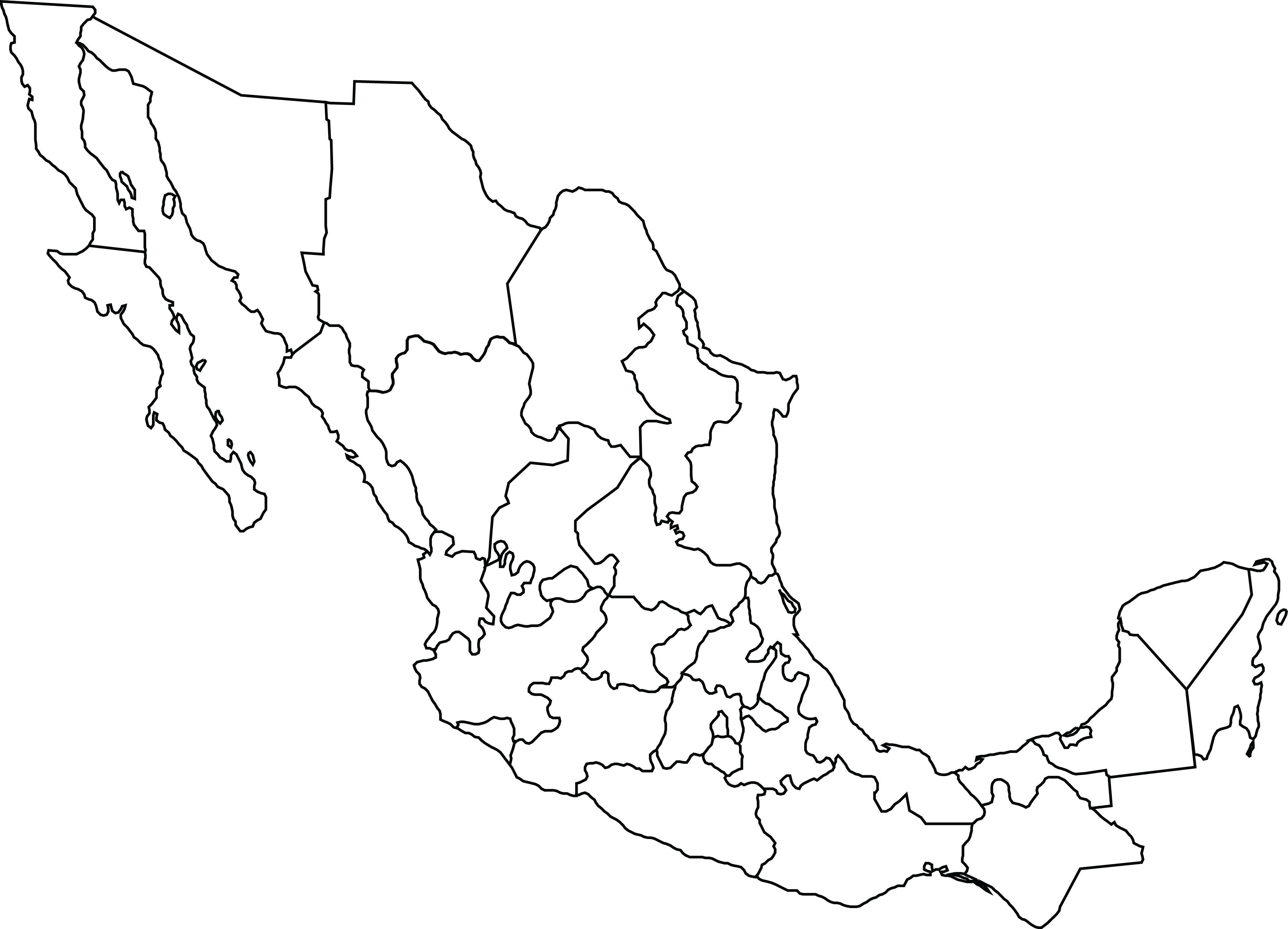 Map United Mexico States Blank Geography Clipart