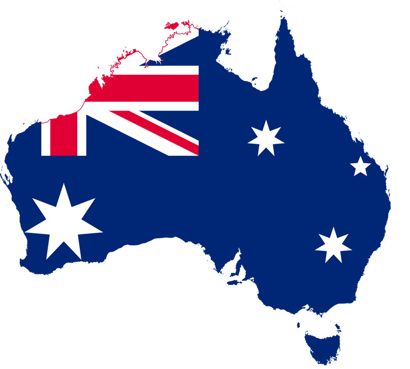 Map Australia Of National Flag Vector Australian Clipart
