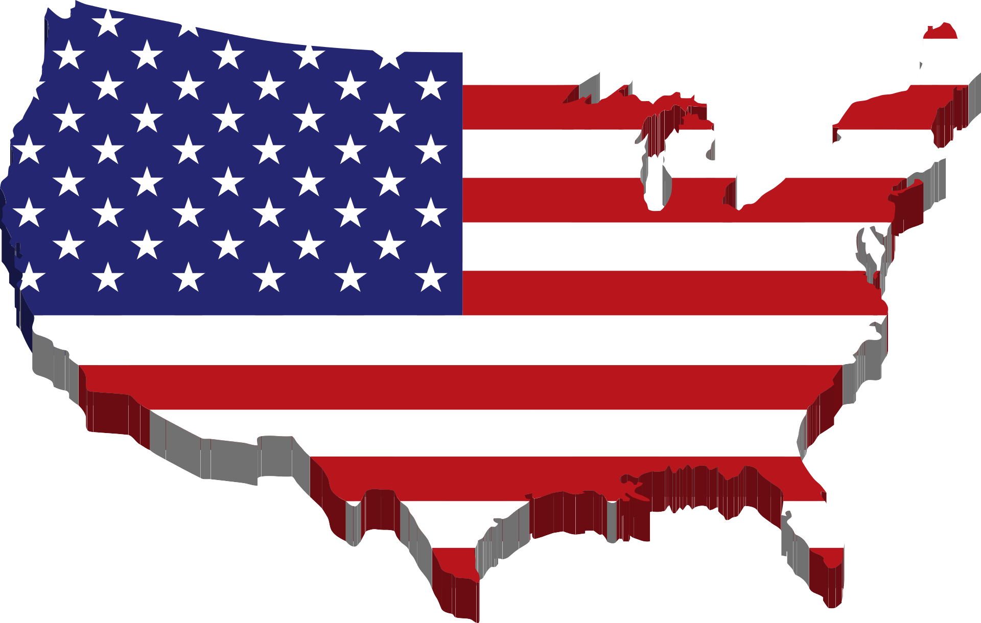 Map United Usa Of States Flag The Clipart