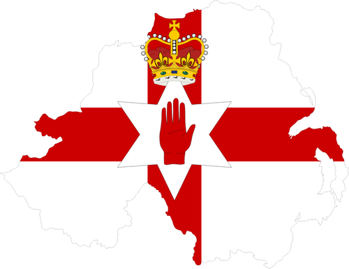 Northern Ireland'S Map And Flag Clipart