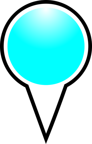 Map Pointer Cyan Color Clipart