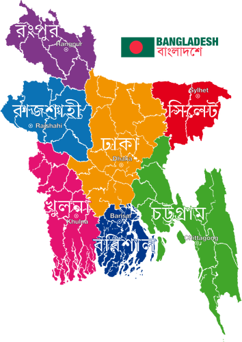 Bangladesh Political Map Clipart