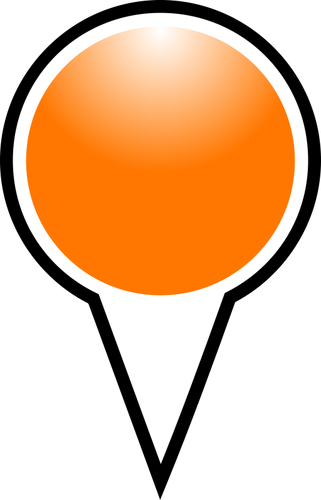 Map Pointer Orange Color Clipart