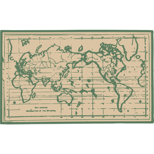 Old Map Of The World Clipart