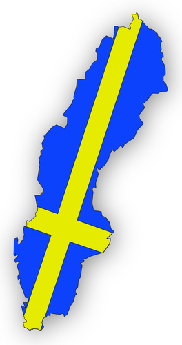 Swedish Flag In The Map Of Sweden Clipart