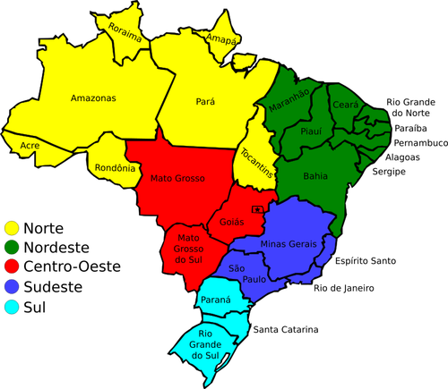 Map Of Brazil With Legend Clipart