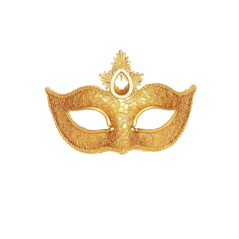 Mardi Golden Ball Gold Masquerade Gras Mask Clipart