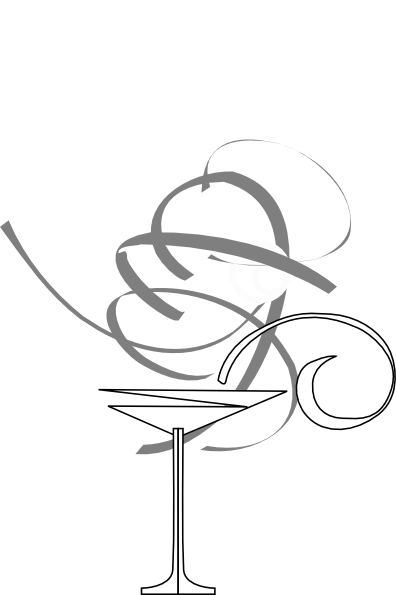 Black And White Martini Glass Vector Clipart