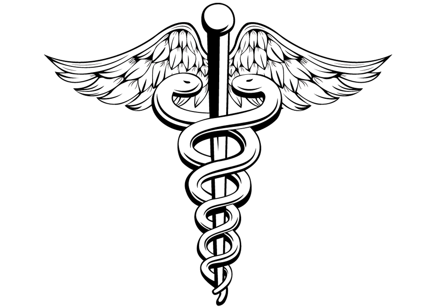 Doctor Of Symbol Rod As Caduceus Medicine Clipart