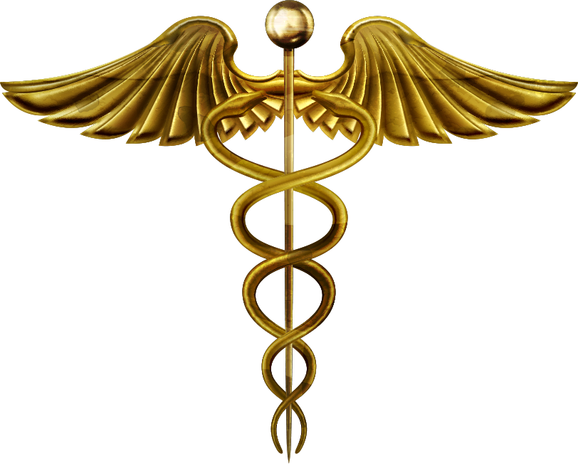 Gold Of Symbol As Vector Caduceus Medicine Clipart